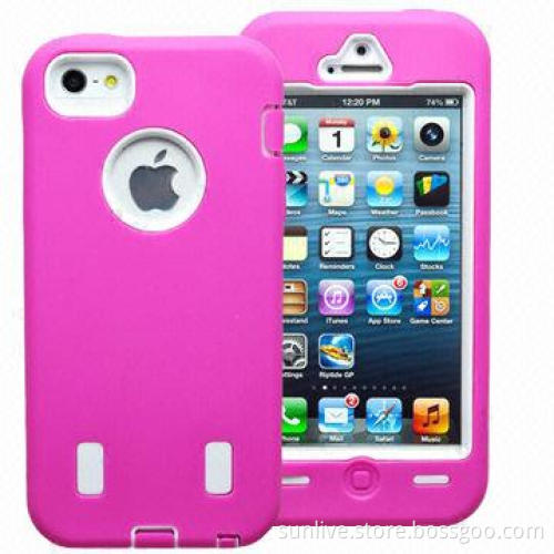 Silicone Case for iPhone 5, with 2-in-1 Design